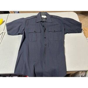 Elbeco Special Duty Sz 16.5Black Short Sleeves Work Shirt Uniform Pockets Straps